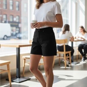 PrettyLittleThing Black High Waist Shorts